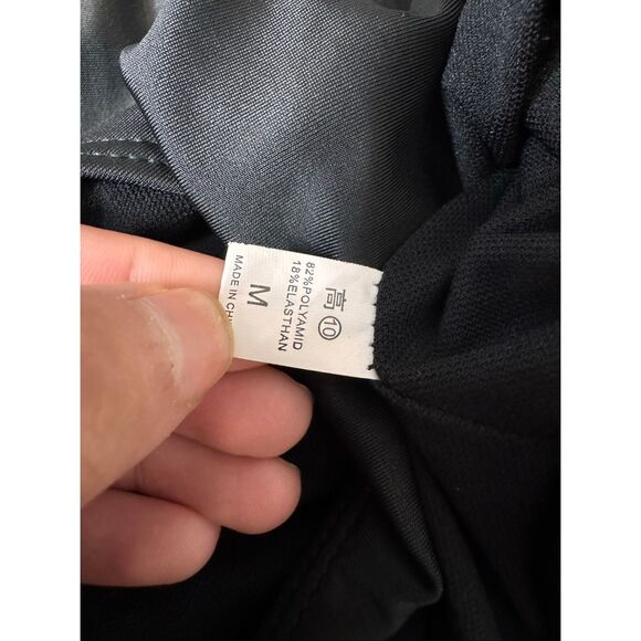 Classic Black Scoop Back Bodysuit | Stretchy Basic Tank One Piece – Size Medium - Picture 4 of 6